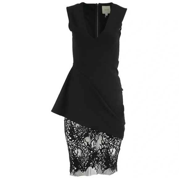 MASON BY MICHELLE MASON Racer Dress With Lace Skirt Large - Picture 6 of 9